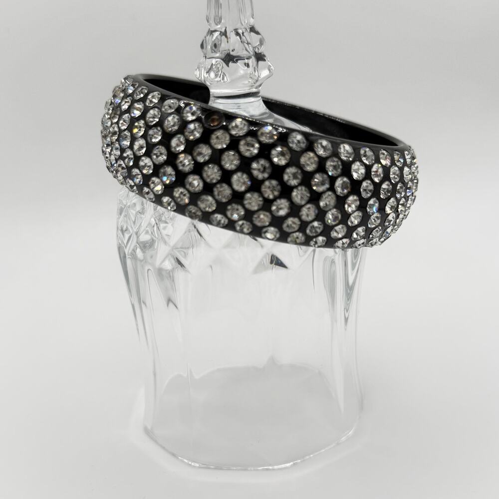 Wide Rhinestone Statement Bangle – Sparkly Multi‑Row Design (Size L) - Picture 2 of 3